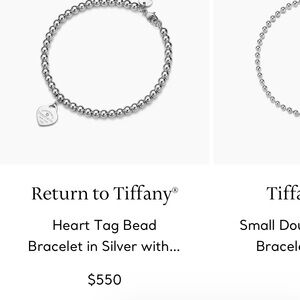 Tiffany & Co. Silver Bead Bracelet with Heart Charm